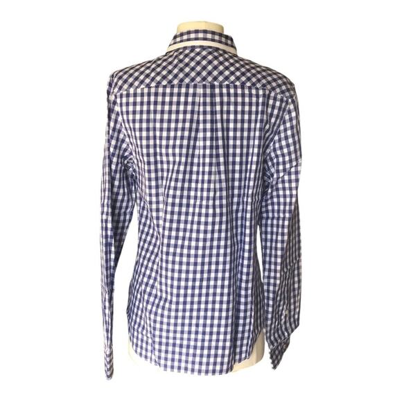 UNTUCKit NWT Women’s Belleza Button Up Dress Shirt Blue Buffalo Plaid Size 8 - Picture 6 of 13